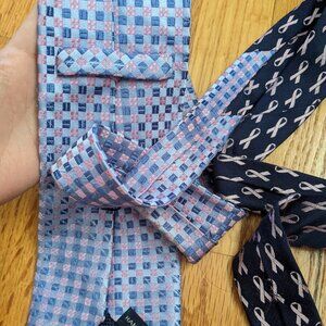 Cremieux 4" Necktie - Blue/Pink (Breast Cancer Awareness)